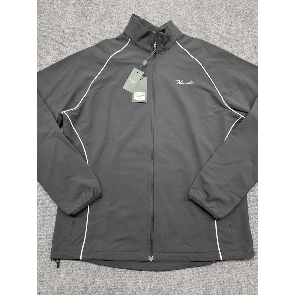 Macade Golf Men‎ Course Shell Jacket Gray Full Zip Slim-Fit - M